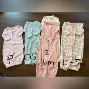 New born baby Nightgowns. Sizes are in pictures